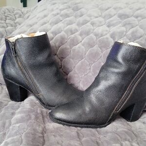Black Leather Ankle Boots